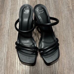 a new day Black Strappy Heels